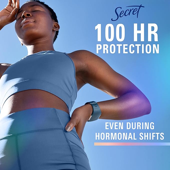 Secret Clinical Strength Antiperspirant Deodorant for Women, 100hr Sweat & Odor Protection, 3X Stress Protection with Hyaluronic Acid, PH Balancing Minerals, Clear Gel, Clear Berry Scent, 2.6 oz