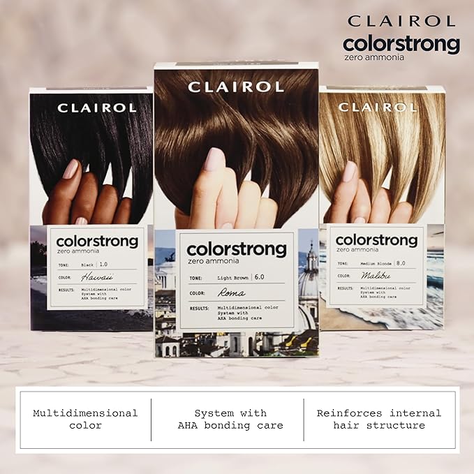 Clairol ColorStrong Permanent Zero Ammonia Hair Dye, 6.1 Light Ash Brown - Machu Picchu Hair Color, Pack of 1