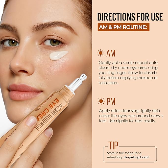 Quick Fix Vitamin C Instant Eye Tightener – Under Eye Cream for Dark Circles, Puffiness & Bags – Dermatologist Tested, Anti-Aging, Korean Skin Care – Vegan, Clean Beauty, Cruelty-Free – .67 Fl Oz