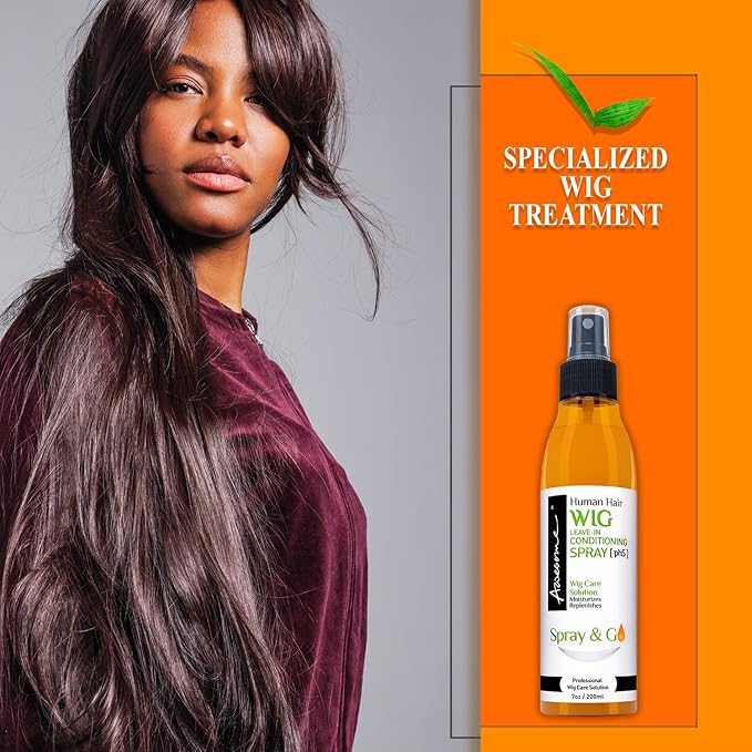 Awesome Human Hair Wig Leave in Conditioner Spray, pH5, Detangler & Easy Combing, Promoting Silkiness, Shine & Freshness, preventing Dryness (7 fl oz)