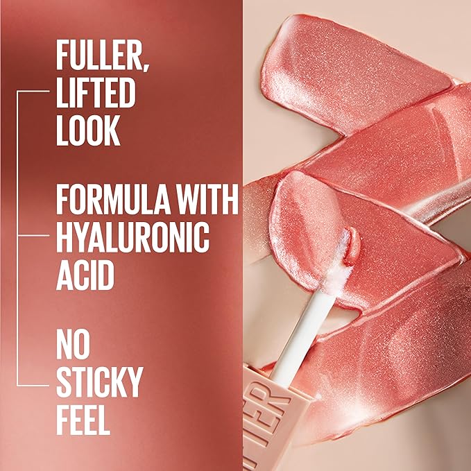 Maybelline Lifter Gloss, Hydrating Lip Gloss with Hyaluronic Acid, High Shine for Plumper Looking Lips, Opal, Pink Neutral, 0.18 Ounce