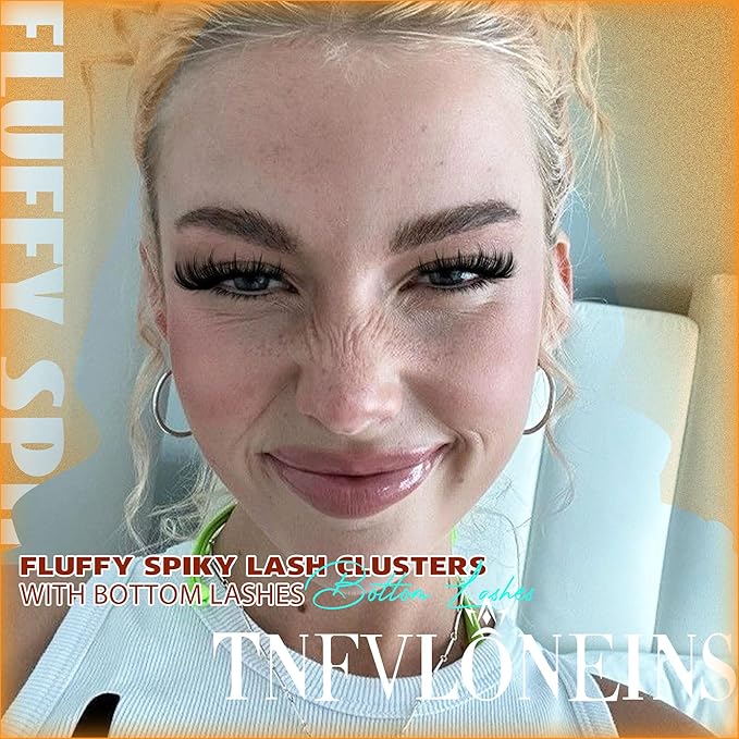 Fluffy Lash Clusters with Bottom Eyelash Clusters Manga Cluster Eyelash Extension Wispy Lashes Clusters with Spikes Fairy Individual Lashes Extension Anime Cluster Lashes by TNFVLONEINS (276Pcs)