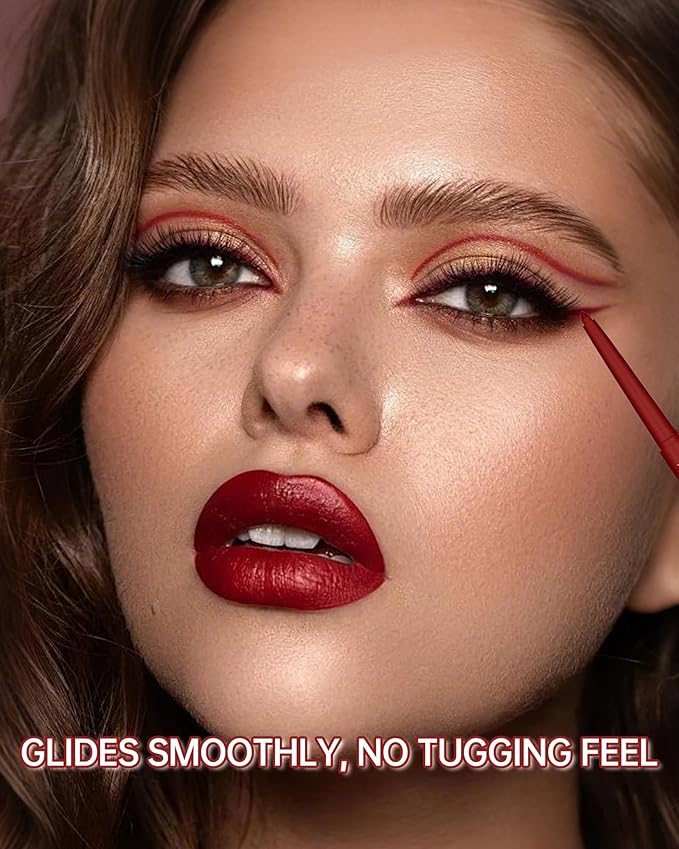 White Gel Eyeliner Pencil, Retractable Cream Matte Eye Liner Pencils, Waterline Eye Makeup Liners, Waterproof & Smudge Proof Eyeliner Facial Makeup Gift for Mature Women, Girls, Christmas – M01 White