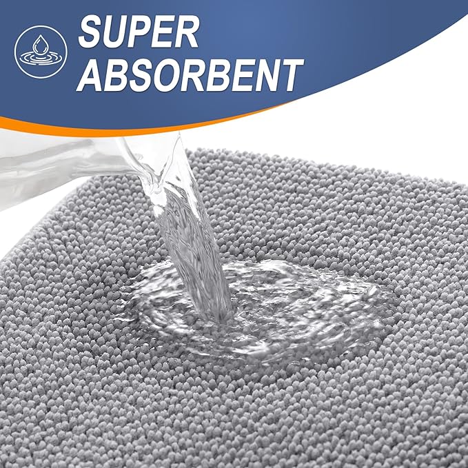 OLANLY Toilet Rugs U-Shaped 24x20, Extra Soft Absorbent Thick Memory Foam Contour Bathroom Rugs, Dry Quickly, Machine Washable, Non-Slip Toilet Bath Mat, Home Decor Accessories, Grey