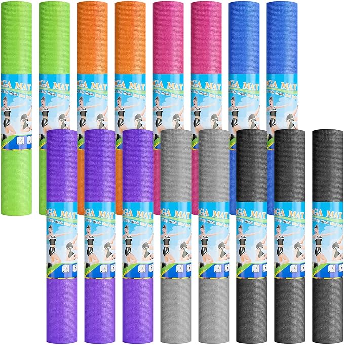 Funtery 3 mm Thick Yoga Mat Exercise Workout Mat Non Slip Fitness Pad for Women Gym Home Yoga Pilates
