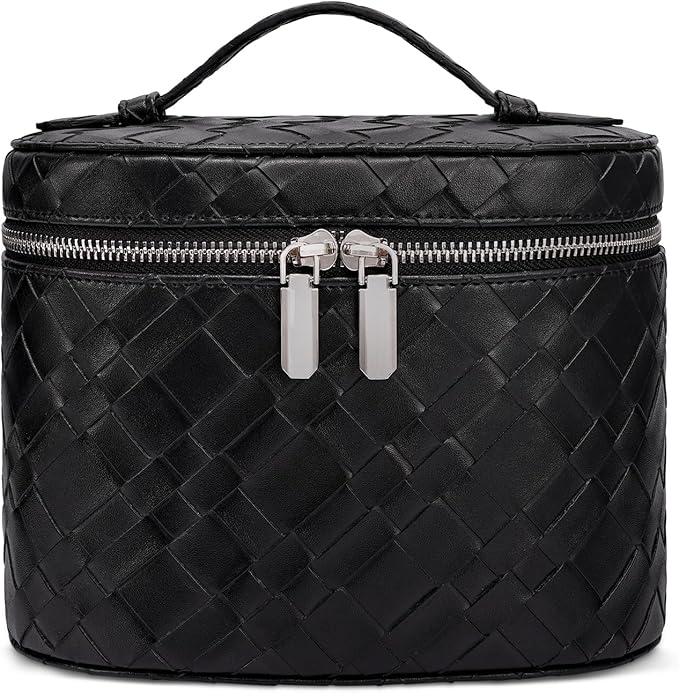honitty Makeup Bag, Travel Make up Case with Compartments and Handle, Portable Cosmetic Organizer Bags,Toiletry Bag for Women
