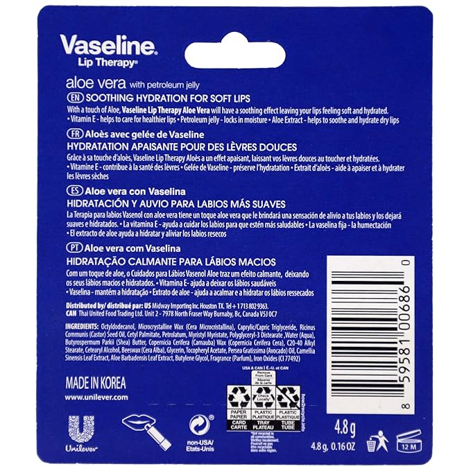 Vaseline Lip Therapy Care Aloe Fresh,