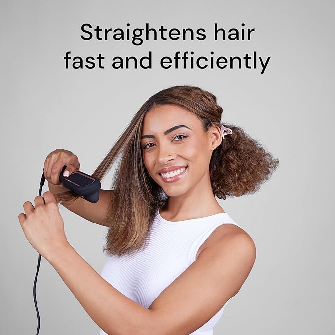 L'ANGE HAIR Smooth-It 2-in-1 Hot Comb Straightener | Digital Straightening Comb with Adjustable Heat Dial | Ionic Technology for Frizz-Free Styling | for All Hair Types (Digital Comb - Black)
