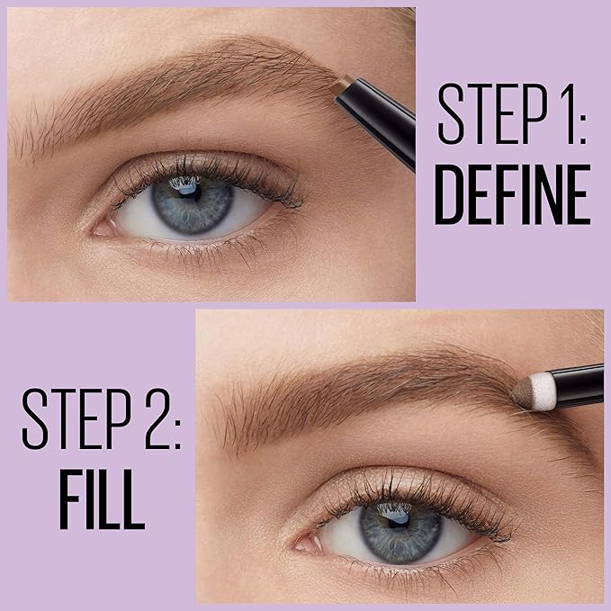Maybelline Express Brow 2-In-1 Pencil and Powder Eyebrow Makeup, Deep Brown, 1 Count