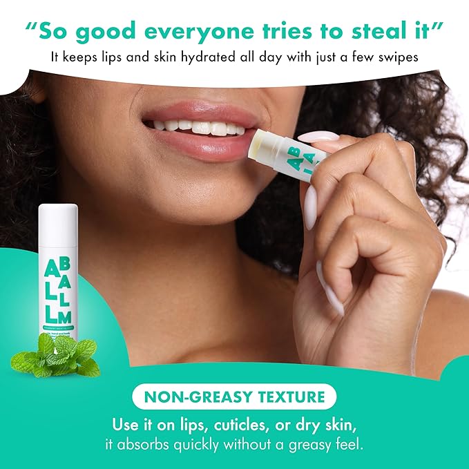Zizia Spearmint Multi All Balm Stick – Moisturizing and Hydrating Stick for Lips, Hands & Body – with Shea Butter, Jojoba Oil, Aloe Vera, Calendula – Beauty Moisturizer - Travel Essentials - 0.5 oz