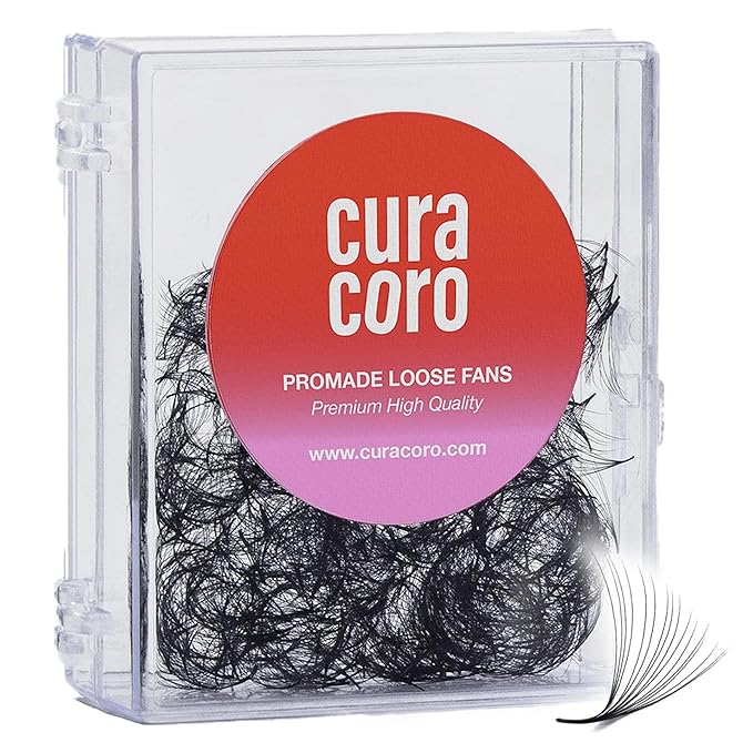 Curacoro Promade 500 Fans 7D-0.05 CC Curl 9mm Length Handmade Volume Lash Fans for Long-Lasting Eyelash Extension