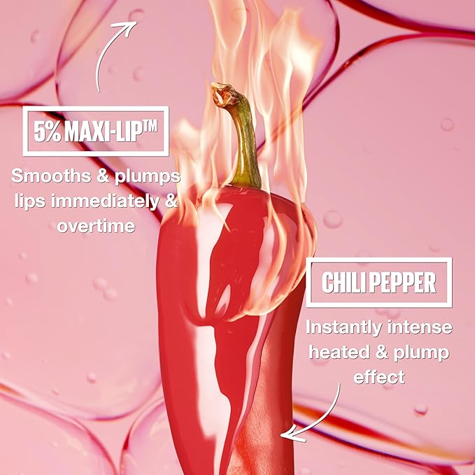 MAYBELLINE Lifter Gloss Lifter Plump, Plumping Lip Gloss with Chili Pepper and 5% Maxi-Lip, Hot Chili, Terracotta Red Cream, 1 Count