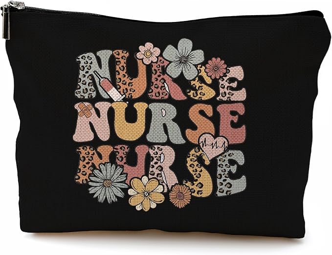 QGFM Nurse Makeup Bags - Cosmetic Bags With Zipper for Women & Student Nurses