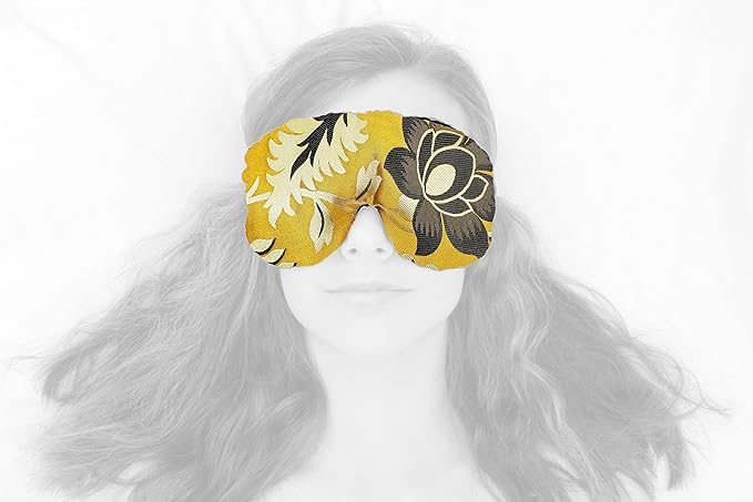 Candi Andi Handmade Weighted Sleep Eye Mask Yoga Pillow - Flax Seed Fill - Lavender Scented - Golden Botanic - TEMFL-GB