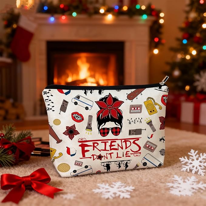 CLHHM Friends TV Show Merchandise Makeup Bag Friendship Show Gifts for Women Travel Toiletry Cosmetic Bag Christmas Birthday Graduation Gifts for Her Friends Fans Sister