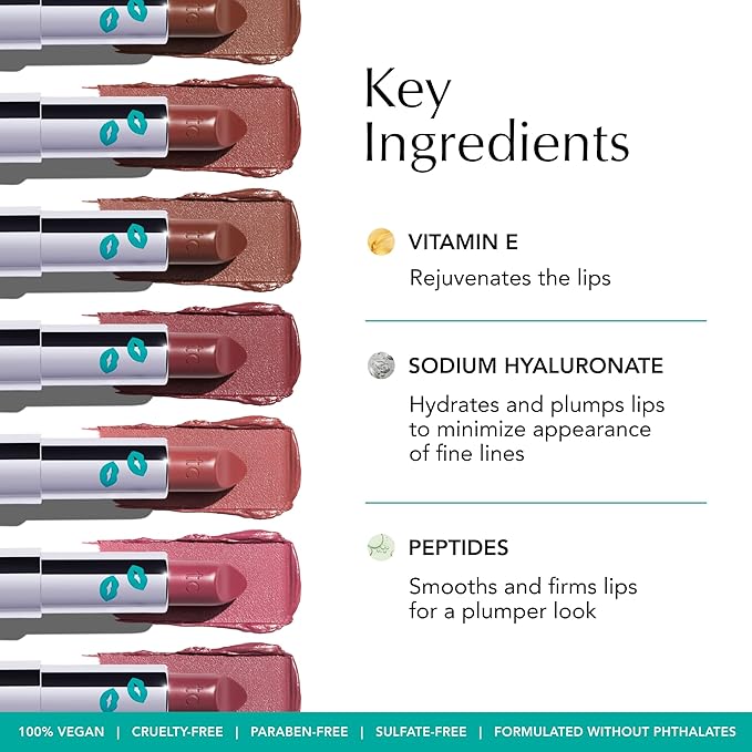 Thrive Causemetics Impact-FULL Smoothing Lipstick, Moisturizing Lip Makeup Essential with Vitamin E, Lightweight Creamy Lipstick for Women, Long Lasting, Vegan, Shade Jenni (Pink Mauve)