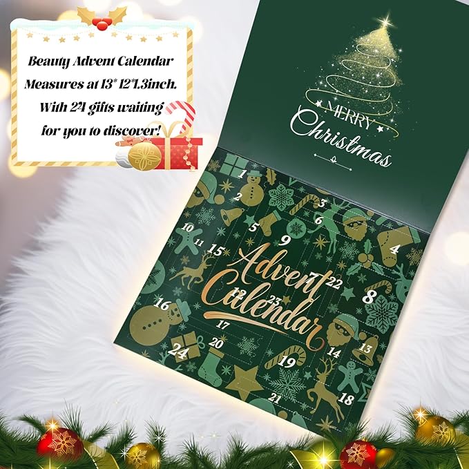 DAGEDA Beauty Advent Calendar 2025,24 Days Christmas Makeup Advent Calendar, Teen Girl Gifts Trendy Stuff Makeup Set, 24 Surprise Christmas Countdown Festival Gifts Set for Mom Wife Girlfriends Sister