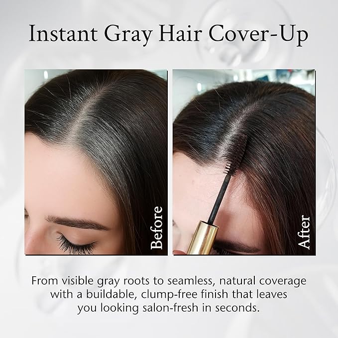 Boyd’s Brush It Away | Grey Hair Root Touch Up for Women & Men | Temporary Hair Color Mascara | Quick-Dry Water-Resistant Concealing Formula | Medium Brown, 5-Pack