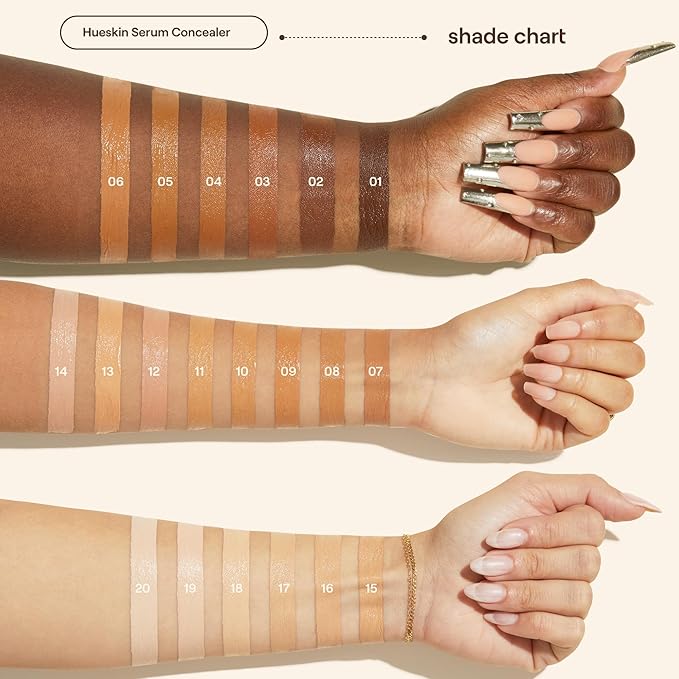 Live Tinted Hueskin Serum Concealer - Medium-to-Full Coverage Concealer with Niacinamide, & Hyaluronic Acid for Dark Circles, Fine Lines & Wrinkles, Buildable Long-Lasting Formula, 0.35 oz Shade 15