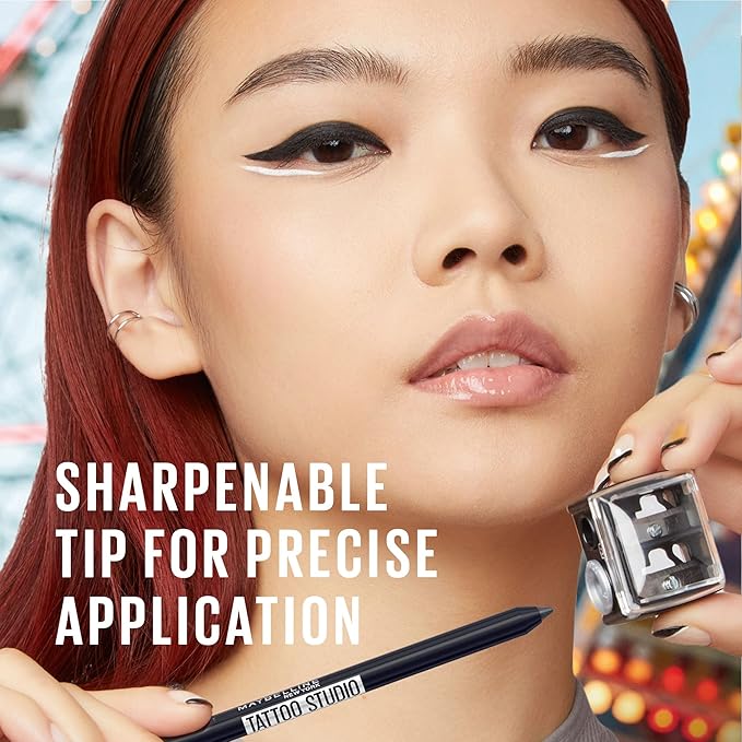 Maybelline Tattoo Studio Sharpenable Gel Pencil Waterproof Eyeliner, Long-Lasting Eyeliner With Smooth Gel Pigments For Up To 36HR Wear, Galactic Cobalt, 1 Count