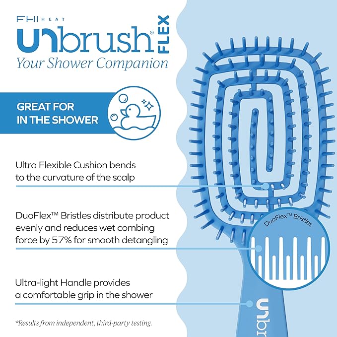 FHI Heat UNbrush Flex Detangling Hair Brush - Blue