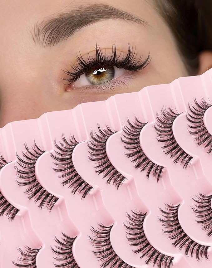 Korean Natural Lashes Japanese Spiky False Eyelashes Wispy Strip Lashes M-18