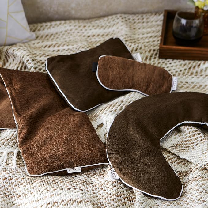 Bucky Hot & Cold Therapy Spa Collection Chenille Eye Mask, 8.5x4", Mocha