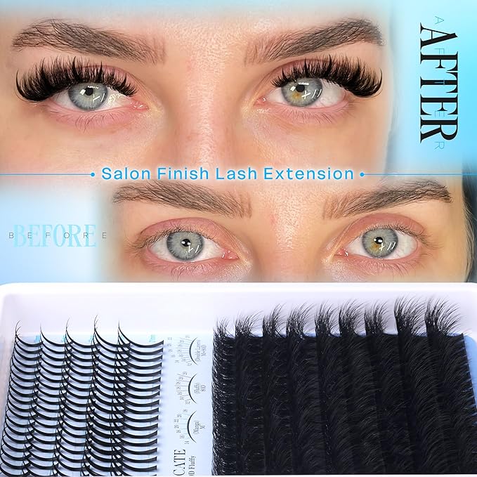 CORUSCATE Lash Clusters 80D Long 12-20mm Lash Spikes, Thick Cluster Eyelash Extensions Volume Individual Lashes DIY Spiky Lash Extension Mega Eyelashes Cluster Mink Strips Lashes
