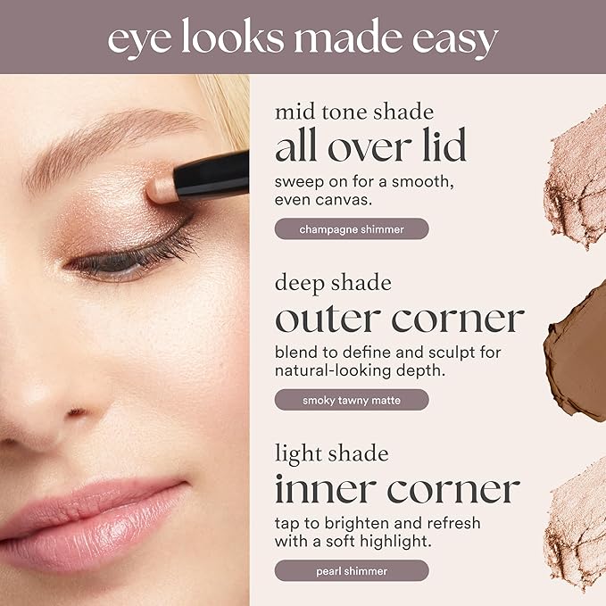 Julep Eyeshadow 101 Cream-to-Powder Waterproof Shadow Stick – Taupe Shimmer – Long-Lasting, Crease-Proof, Soft Grey Shimmer Eyeshadow with Built-in Smudger