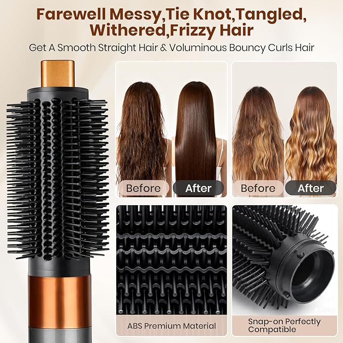 Upgraded Large Round Volumizing Brush Attachment for Dyson Airwrap HS01/05/08 Attachments for Women,Round Volumizing Airwrap Brush Accessories for Dry Fast Smooth,Big Dry Curls Volume