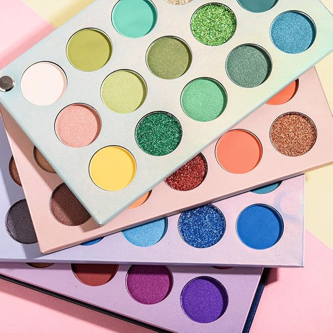 BestLand 60 Colors Eyeshadow Palette, 4 in1 Color Board Makeup Palette Set Highly Pigmented Glitter Metallic Matte Shimmer Natural Ultra Eye Shadow Powder Easy to Blend