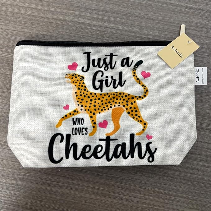Cheetah Print Makeup Bag Cheetah Animal Lovers Gifts for Women, Graduation Friendship Birthday Gift for Girls Friends Daughter Sister Preppy Cosmetic Bag Zipper Pouch