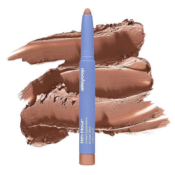 ALLEYOOP 11th Hour Waterproof Cream Eyeshadow Stick – Long-Lasting Eye Shadow Pencil & Eyeliner, Cream to Powder Stick & Highlighter – Smudge-Proof Eyeshadow Matte, Chestnut Matte