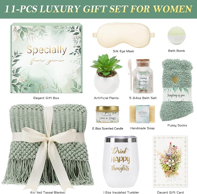 Self Care Gifts Spa Gifts for Women, Birthday Gifts Get Well Soon Gifts for Women Care Package, Sympathy Gift Baskets, Thinking of You Valentine's Day Gifts for Her Wife Girlfriend Mom Sister Friend