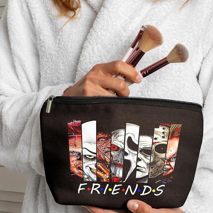 CLHHM Friends Tv Show Merchandise Makeup Bag Horror Movie Gifts for Women Horror Movie Merch Zipper Pouch Bag for Fans Gifts Movie Lover