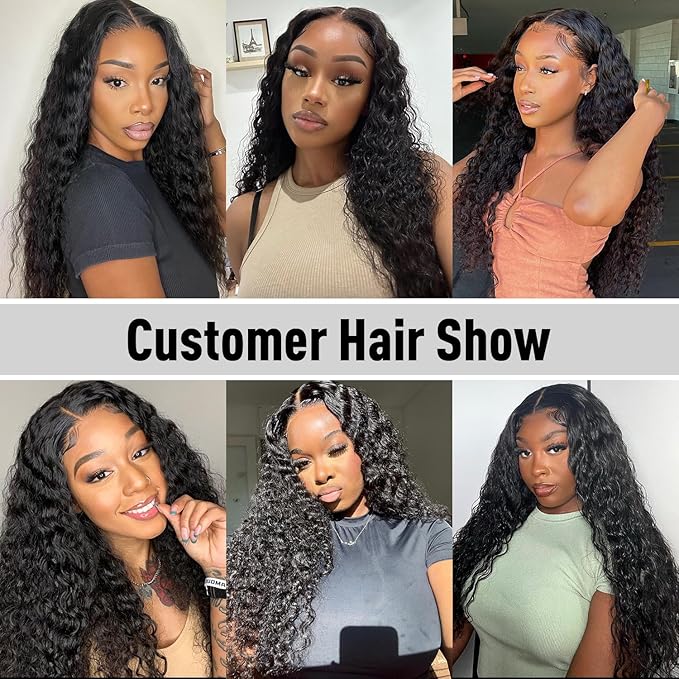 Wear and Go Glueless Wig Deep Wave, Glueless Wigs Human Hair Pre Plucked Pre Cut, 6x4 SKINLIKE Real HD Lace Front Closure Ready to Wear Wig Loose Curl 200% Density 28 inch