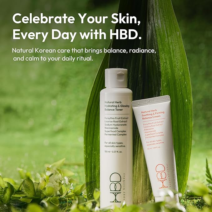 HBD Soothing & Firming Face Moisturizer with Niacinamide & Adenosine – Korean Anti-Wrinkle & Hydrating Cream – Lightweight, Sensitive Skin Safe, 1.69 Fl Oz