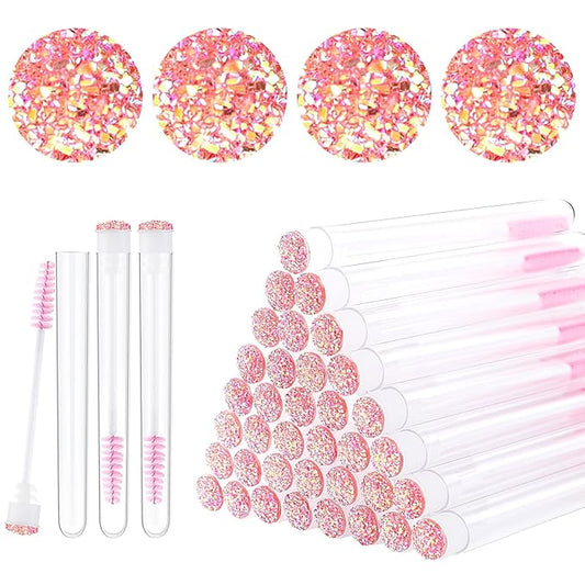 Dming 20pcs Eyelash brush Lash Wand Makeup tool Eyelash Extension supplies Cleaning brush Diamond Mascara star l pink