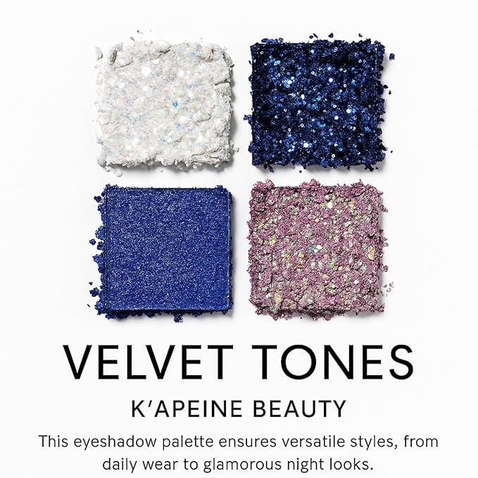 K'APEINE Glitter Shimmer Eyeshadow Makeup Palette, 4Colors Sparkle Eye Shadow Palettes Highly Pigmented Makeup Kit Long Lasting Waterproof Blendable Eyeshadow Palette