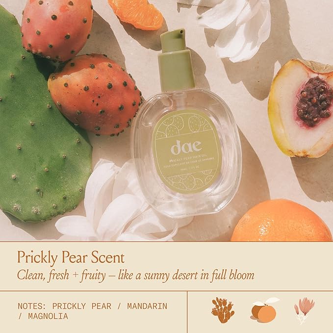 DAE Prickly Pear Hair Oil - Smooths Frizz, Hydrates, Prevents Breakage, Detangles, & Adds Shine (0.6 oz)