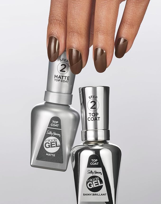 Sally Hansen Miracle Gel™, Matte Top Coat 102, Long Lasting, Gel-Like Formula, No UV Lamp Needed, Clear Nail Polish