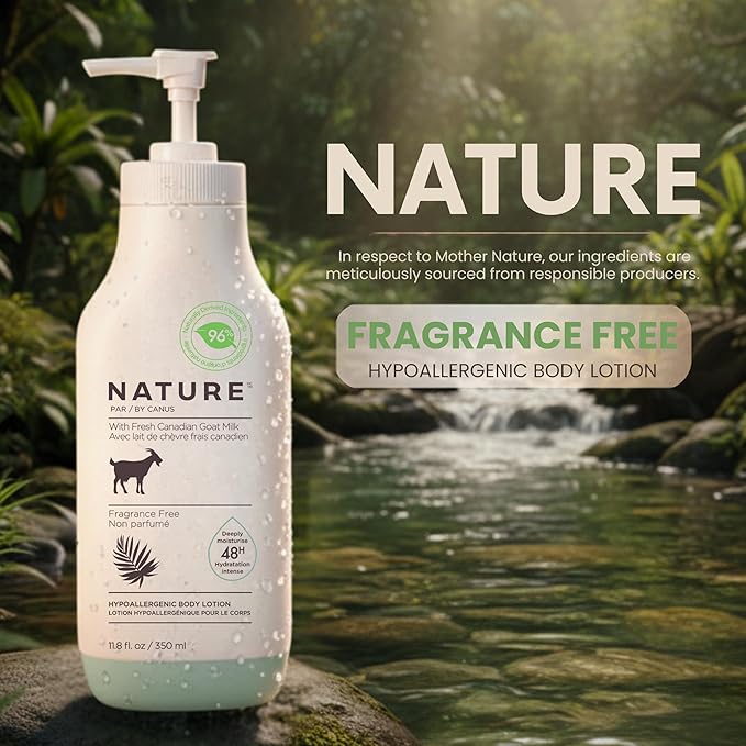 Goat Milk Lotion, Creamy Fragrance Free, Moisturizing Goat Milk Skin Lotion for Women and Men, Dry Skin Hydration with Fresh Goat's Milk, 11.8 oz