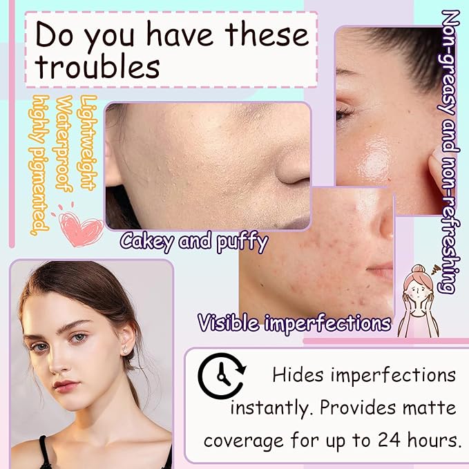 Air Cushion CC Cream Mushroom Head Foundation,Waterproof Long Makeup Sponge（4PCS）