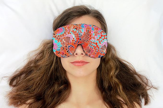 Candi Andi Handmade Weighted Sleep Eye Mask Yoga Pillow - Flax Seed Fill - Lavender Scented - Frilly Fiesta - TEMFL-FF