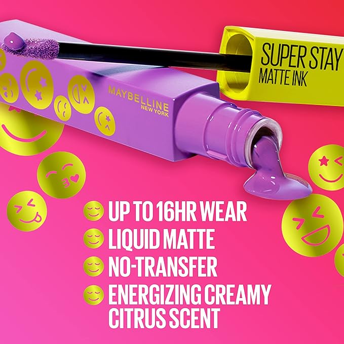 Maybelline Super Stay Matte Ink Liquid Lip Color, Moodmakers Lipstick Collection, Long Lasting, Transfer Proof Lip Makeup, De-Stresser, Mauve Nude, 1 Count