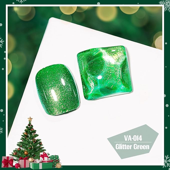 Nail Polish Glitter Green 15ml, Quick Drying Nail Polish Regular Lacquer Aurora Long-Lasting Air Dry Long-Lasting Oil-Base Manicure DIY Salon for Ladies