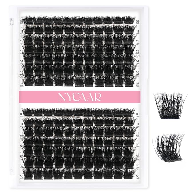 Lash Clusters 3D Effect Individual Lashes NYCAAR 154pcs 200D D Curl 9-16MIX Eyelash Clusters Wispy Lashes Fluffy Cluster Lashes Natural Soft DIY Lash Extension