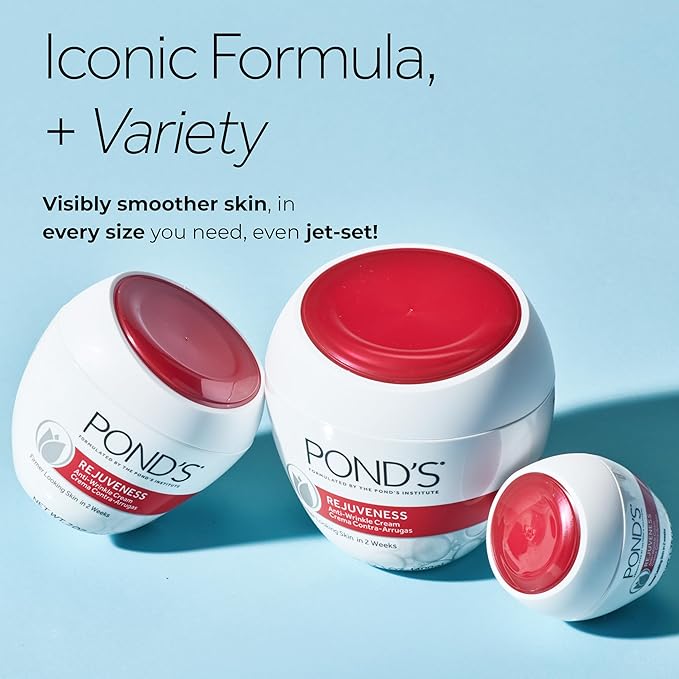 Pond's Rejuveness Face Cream for Women, Anti-Aging Face Moisturizer Skin Care with Alpha Hydroxy Acid and Collagen, 7 oz, 12 Pack