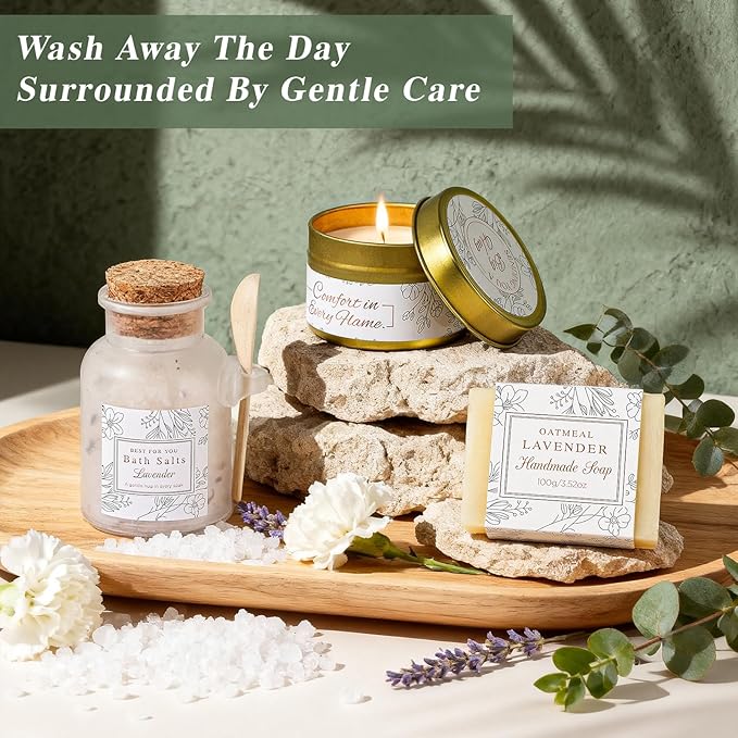GIFTINBOX Gift Baskets for Women, Valentine's Day Birthday Gifts for Women, Get Well Soon Gift After Surgery, Spa Care Package, Self Care, Sympathy Gift Baskets Thinking of You for Mom, Sister, Wife