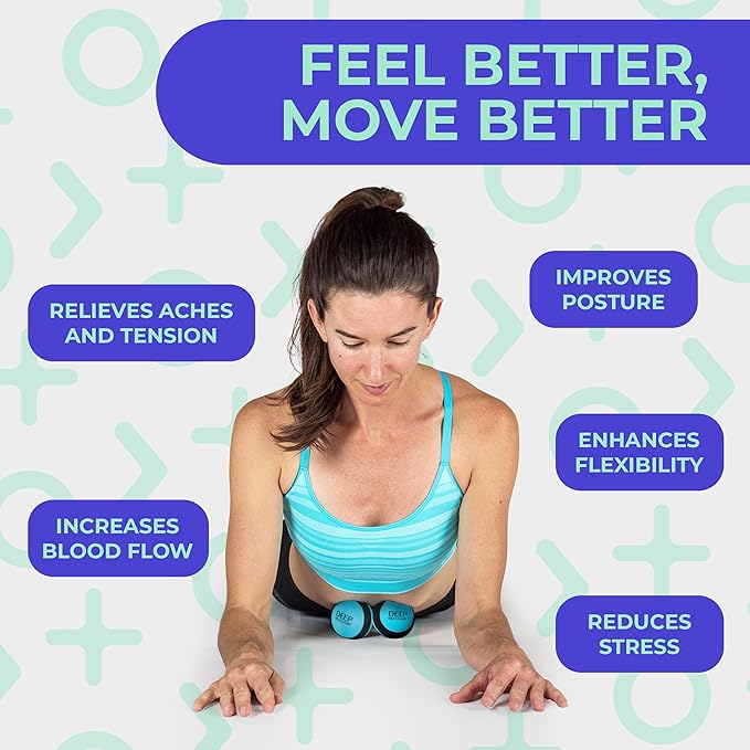 Deep Recovery Yoga Deep Tissue Massage Ball Set, Regular Density– 2.9-Inch Myofascial Release Balls for Feet, Back, Neck, Legs & Arms – Trigger Point & Mobility Therapy (2-Pack)